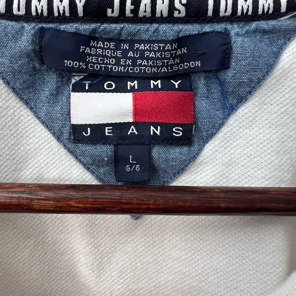 Tommy Jeans 90’s White Polo Size L - Picture 3 of 3